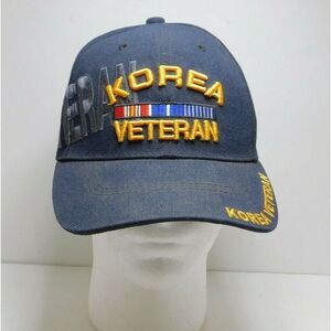 Korea Vet Veteran Adjustable Hat‎ Cap Military Navy Blue